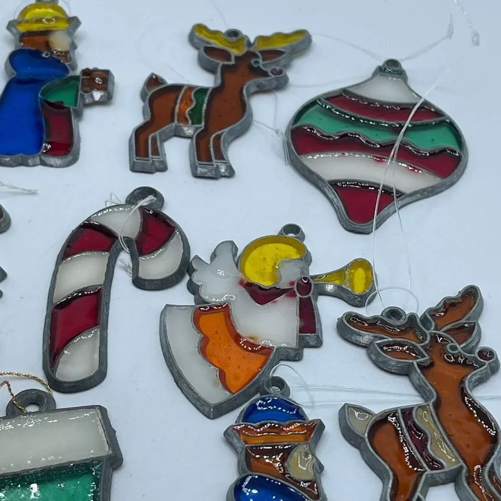 Vintage 70’s-80’s “ Makit & Bakit“ kits metal framed suncatcher ornaments